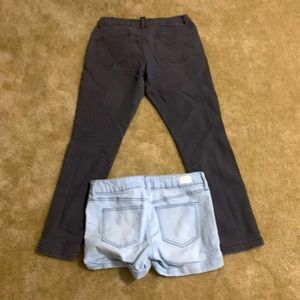 Gray Forever 21 jeans & light jean shorts!